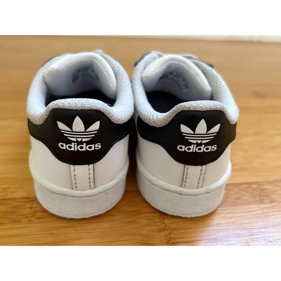 Adidas Originals Superstar Sneakers Toddler Size 7.5 K Three Stripe White Shoes - Picture 4 of 7